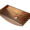 26" Rectangular Curved Bottom Hammered Copper Sink