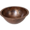 17" Round Hammered Copper Bathroom Sink