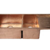 42" Drop-in Double Well 60/40 Hammered Copper Kitchen Sink with Wringer on Right Side